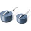 imageCaraway Nonstick Ceramic Sauce Pan with Lid 175 qt  Non Toxic PTFE ampamp PFOA Free  Oven Safe ampamp Compatible with All Stovetops Gas Electric ampamp Induction  CreamNavy