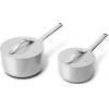 imageCaraway Nonstick Ceramic Sauce Pan with Lid 175 qt  Non Toxic PTFE ampamp PFOA Free  Oven Safe ampamp Compatible with All Stovetops Gas Electric ampamp Induction  CreamGray