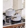 imageCaraway Nonstick Ceramic Sauce Pan with Lid 175 qt  Non Toxic PTFE ampamp PFOA Free  Oven Safe ampamp Compatible with All Stovetops Gas Electric ampamp Induction  CreamCream