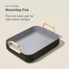 imageCaraway Roasting Pan  16x13 Roasting Pan with Rack  NonStick Ceramic Coated  Non Toxic PTFE ampamp PFOA Free  Oven Safe ampamp Compatible with All Stovetops  CreamBlack