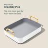 imageCaraway Roasting Pan  16x13 Roasting Pan with Rack  NonStick Ceramic Coated  Non Toxic PTFE ampamp PFOA Free  Oven Safe ampamp Compatible with All Stovetops  CreamWhite