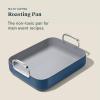 imageCaraway Roasting Pan  16x13 Roasting Pan with Rack  NonStick Ceramic Coated  Non Toxic PTFE ampamp PFOA Free  Oven Safe ampamp Compatible with All Stovetops  CreamNavy
