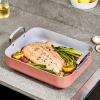 imageCaraway Roasting Pan  16x13 Roasting Pan with Rack  NonStick Ceramic Coated  Non Toxic PTFE ampamp PFOA Free  Oven Safe ampamp Compatible with All Stovetops  CreamWhite