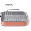 imageCaraway Roasting Pan  16x13 Roasting Pan with Rack  NonStick Ceramic Coated  Non Toxic PTFE ampamp PFOA Free  Oven Safe ampamp Compatible with All Stovetops  CreamPerracotta