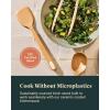 imageCaraway Wooden Utensil Set  5 Piece Cooking Utensil Set  Spoon Server Scraper Spatula ampamp Tongs  Made From FSCCertified Birch Wood  No Microplastics