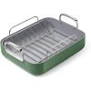imageCaraway Roasting Pan  16x13 Roasting Pan with Rack  NonStick Ceramic Coated  Non Toxic PTFE ampamp PFOA Free  Oven Safe ampamp Compatible with All Stovetops  CreamSage