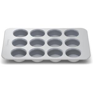 imageCaraway NonStick Ceramic 12Cup Muffin Pan  Naturally Slick Ceramic Coating  NonToxic PTFE ampamp PFOA Free  Perfect for Cupcakes Muffins and More  PerracottaGray