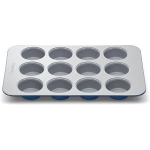 imageCaraway NonStick Ceramic 12Cup Muffin Pan  Naturally Slick Ceramic Coating  NonToxic PTFE ampamp PFOA Free  Perfect for Cupcakes Muffins and More  PerracottaNavy