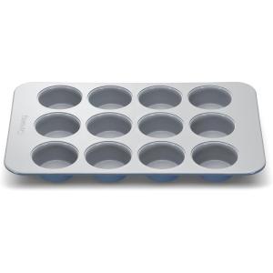 imageCaraway NonStick Ceramic 12Cup Muffin Pan  Naturally Slick Ceramic Coating  NonToxic PTFE ampamp PFOA Free  Perfect for Cupcakes Muffins and More  PerracottaSlate