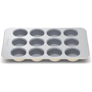 imageCaraway NonStick Ceramic 12Cup Muffin Pan  Naturally Slick Ceramic Coating  NonToxic PTFE ampamp PFOA Free  Perfect for Cupcakes Muffins and More  PerracottaCream