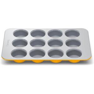 imageCaraway NonStick Ceramic 12Cup Muffin Pan  Naturally Slick Ceramic Coating  NonToxic PTFE ampamp PFOA Free  Perfect for Cupcakes Muffins and More  PerracottaMarigold