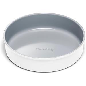 imageCaraway NonStick Ceramic 9 Circle Pan  Naturally Slick Ceramic Coating  NonToxic PTFE ampamp PFOA Free  Perfect for Birthday Cakes Tartes ampamp More  NavyWhite