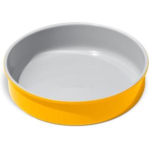 imageCaraway NonStick Ceramic 9 Circle Pan  Naturally Slick Ceramic Coating  NonToxic PTFE ampamp PFOA Free  Perfect for Birthday Cakes Tartes ampamp More  NavyMarigold