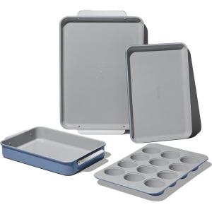 imageCaraway Nonstick Ceramic Bakeware Set 11 Pieces  Baking Sheets Assorted Baking Pans Cooling Rack ampamp Storage  Aluminized Steel Body  Non Toxic PTFE ampamp PFOA Free  SlateSlate
