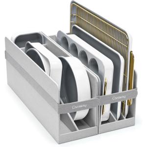 imageCaraway Nonstick Ceramic Bakeware Set 11 Pieces  Baking Sheets Assorted Baking Pans Cooling Rack ampamp Storage  Aluminized Steel Body  Non Toxic PTFE ampamp PFOA Free  SlateWhite