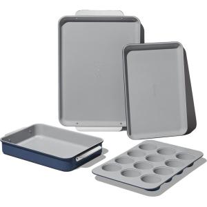 imageCaraway Nonstick Ceramic Bakeware Set 11 Pieces  Baking Sheets Assorted Baking Pans Cooling Rack ampamp Storage  Aluminized Steel Body  Non Toxic PTFE ampamp PFOA Free  SlateNavy