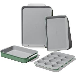 imageCaraway Nonstick Ceramic Bakeware Set 11 Pieces  Baking Sheets Assorted Baking Pans Cooling Rack ampamp Storage  Aluminized Steel Body  Non Toxic PTFE ampamp PFOA Free  SlateSage