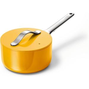 imageCaraway Nonstick Ceramic Sauce Pan with Lid 175 qt  Non Toxic PTFE ampamp PFOA Free  Oven Safe ampamp Compatible with All Stovetops Gas Electric ampamp Induction  CreamMarigold