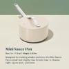 imageCaraway Mini Cookware Set  NonStick Ceramic Fry Pan 105 qt 8quot Sauce Pan 175 qt ampamp Storage Rack  Non Toxic PTFE ampamp PFOA Free  Oven Safe ampamp Stovetop Agnostic Gas Electric ampamp Induction  CreamCream
