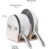 imageCaraway Mini Cookware Set  NonStick Ceramic Fry Pan 105 qt 8quot Sauce Pan 175 qt ampamp Storage Rack  Non Toxic PTFE ampamp PFOA Free  Oven Safe ampamp Stovetop Agnostic Gas Electric ampamp Induction  CreamGray
