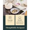 imageCaraway Mini Cookware Set  NonStick Ceramic Fry Pan 105 qt 8quot Sauce Pan 175 qt ampamp Storage Rack  Non Toxic PTFE ampamp PFOA Free  Oven Safe ampamp Stovetop Agnostic Gas Electric ampamp Induction  CreamWhite