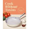 imageCaraway Nonstick Ceramic Frying Pan 27 qt 105quot  Non Toxic PTFE ampamp PFOA Free  Oven Safe ampamp Compatible with All Stovetops Gas Electric ampamp Induction  CreamNavy
