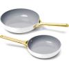 imageCaraway Nonstick Ceramic Frying Pan 27 qt 105quot  Non Toxic PTFE ampamp PFOA Free  Oven Safe ampamp Compatible with All Stovetops Gas Electric ampamp Induction  CreamWhite