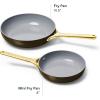imageCaraway Nonstick Ceramic Frying Pan 27 qt 105quot  Non Toxic PTFE ampamp PFOA Free  Oven Safe ampamp Compatible with All Stovetops Gas Electric ampamp Induction  CreamBlack