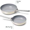 imageCaraway Nonstick Ceramic Frying Pan 27 qt 105quot  Non Toxic PTFE ampamp PFOA Free  Oven Safe ampamp Compatible with All Stovetops Gas Electric ampamp Induction  CreamCream