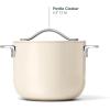 imageCaraway Petite Cooker  2 Qt Ceramic Coated Pot  Free From Forever Chemicals  Perfect for Rice Grains or Sauces  CreamCream