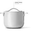 imageCaraway Petite Cooker  2 Qt Ceramic Coated Pot  Free From Forever Chemicals  Perfect for Rice Grains or Sauces  CreamGray