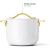 imageCaraway Petite Cooker  2 Qt Ceramic Coated Pot  Free From Forever Chemicals  Perfect for Rice Grains or Sauces  CreamWhite