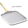 imageCaraway Square Griddle Pan  11 Square Pan  NonStick Ceramic Coated  Non Toxic PTFE ampamp PFOA Free  Oven Safe ampamp Compatible with All Stovetops  CreamWhite