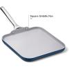 imageCaraway Square Griddle Pan  11 Square Pan  NonStick Ceramic Coated  Non Toxic PTFE ampamp PFOA Free  Oven Safe ampamp Compatible with All Stovetops  CreamNavy