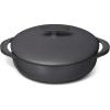 imageCaraway Enameled Cast Iron Braiser  35 qt Braiser Pan  3 Layer Enamel Coating  No Seasoning Required  Compatible With All Stovetops  Oven Safe  Free From Forever Chemicals  Charcoal