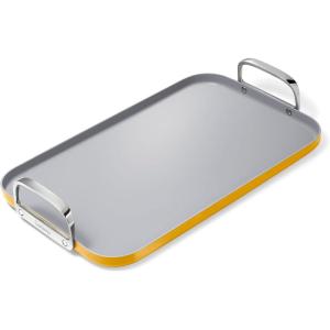 imageCaraway Double Burner Griddle  19x12 Griddle Pan  NonStick Ceramic Coated  Non Toxic PTFE ampamp PFOA Free  Oven Safe ampamp Compatible with All Stovetops  CreamMarigold