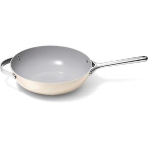 imageCaraway NonStick Stir Fry Pan  12 WokInspired Pan  Free From Forever Chemicals  HighSloped Walls  Stainless Steel Handles  BlackCream