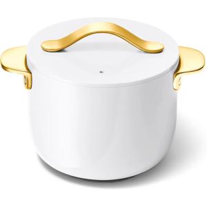 imageCaraway Petite Cooker  2 Qt Ceramic Coated Pot  Free From Forever Chemicals  Perfect for Rice Grains or Sauces  CreamWhite
