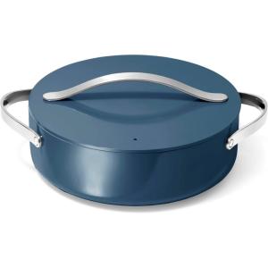 imageCaraway Rondeau  6 Qt NonStick Pan with Lid  Free From Forever Chemicals  Perfect for Searing Braising ampamp Roasting  CreamNavy
