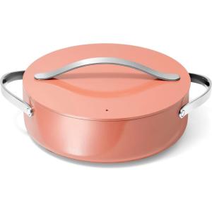 imageCaraway Rondeau  6 Qt NonStick Pan with Lid  Free From Forever Chemicals  Perfect for Searing Braising ampamp Roasting  CreamPerracotta