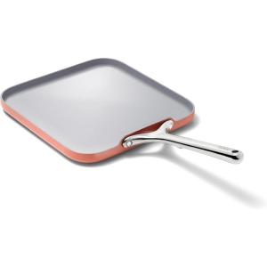 imageCaraway Square Griddle Pan  11 Square Pan  NonStick Ceramic Coated  Non Toxic PTFE ampamp PFOA Free  Oven Safe ampamp Compatible with All Stovetops  CreamPerracotta