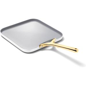 imageCaraway Square Griddle Pan  11 Square Pan  NonStick Ceramic Coated  Non Toxic PTFE ampamp PFOA Free  Oven Safe ampamp Compatible with All Stovetops  CreamWhite
