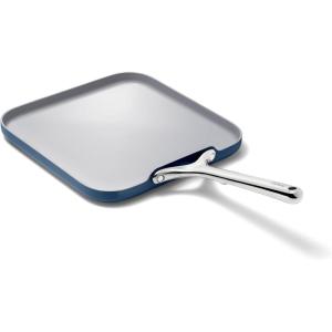 imageCaraway Square Griddle Pan  11 Square Pan  NonStick Ceramic Coated  Non Toxic PTFE ampamp PFOA Free  Oven Safe ampamp Compatible with All Stovetops  CreamNavy