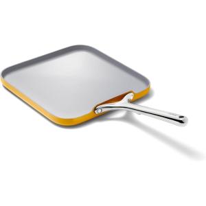 imageCaraway Square Griddle Pan  11 Square Pan  NonStick Ceramic Coated  Non Toxic PTFE ampamp PFOA Free  Oven Safe ampamp Compatible with All Stovetops  CreamMarigold
