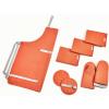 imageCaraway Linen Set  Apron Pot Holders Oven Mitts ampamp Tea Towels  100 Organic Cotton  Durable Machine WashablePerracotta