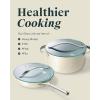 imageCaraway Iconics Glass Lids Set for Pots and Pans  Made With Tempered Glass  Sized to Fit Caraway CeramicCoated ampamp Stainless Steel Cookware  Includes 3 Sizes  8quot 105quot ampamp 118quotStainless Steel