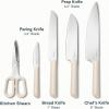 imageCaraway Kitchen Knife Set ampamp Wooden Utensil Set  Made With Premium German Steel Blades ampamp FSCCertified Birch Wood  NonToxic Materials  Cream