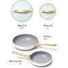 imageCaraway Nonstick Ceramic Mini Fry Pan With Glass Lid 105 qt 8quot  Non Toxic PTFE ampamp PFOA Free  Oven Safe ampamp Compatible with All Stovetops Gas Electric ampamp Induction  CreamWhite