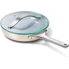 imageCaraway Nonstick Ceramic Mini Fry Pan With Glass Lid 105 qt 8quot  Non Toxic PTFE ampamp PFOA Free  Oven Safe ampamp Compatible with All Stovetops Gas Electric ampamp Induction  CreamCream