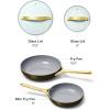 imageCaraway Nonstick Ceramic Mini Fry Pan With Glass Lid 105 qt 8quot  Non Toxic PTFE ampamp PFOA Free  Oven Safe ampamp Compatible with All Stovetops Gas Electric ampamp Induction  CreamBlack